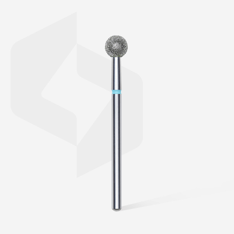 Diamond nail drill bit, “ball”, blue, head diameter 5 mm