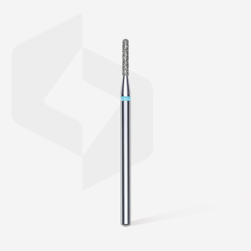 Diamond nail drill bit Staleks, rounded “cylinder”, blue, head diameter 1.4 mm/ working part 8 mm