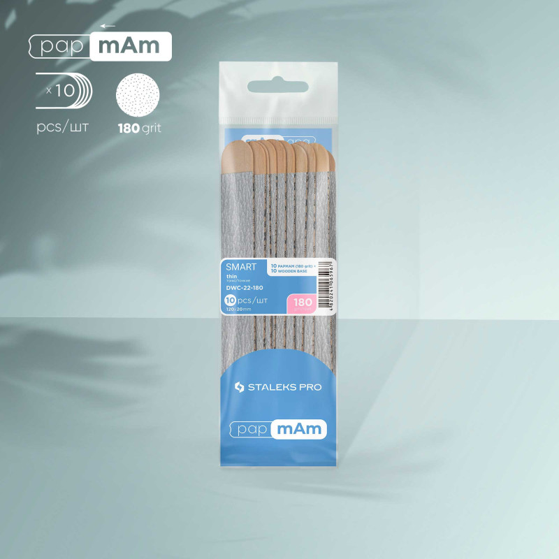 Kynsiviila - PaPmAm vaihtoviilat puisella alustalla Staleks Pro Smart 22, 180 grit (10 kpl)