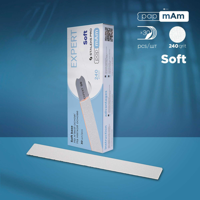 Kynsiviila - PaPmAm (pehmeä) Staleks Pro Expert 20, 240 grit (25 kpl)