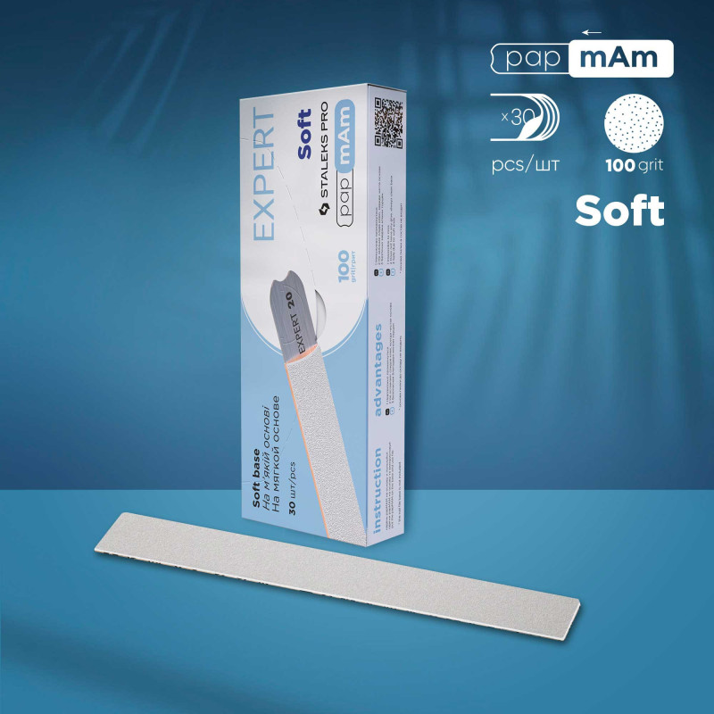 Kynsiviila - PaPmAm (pehmeä) Staleks Pro Expert 20, 100 grit (25 kpl)