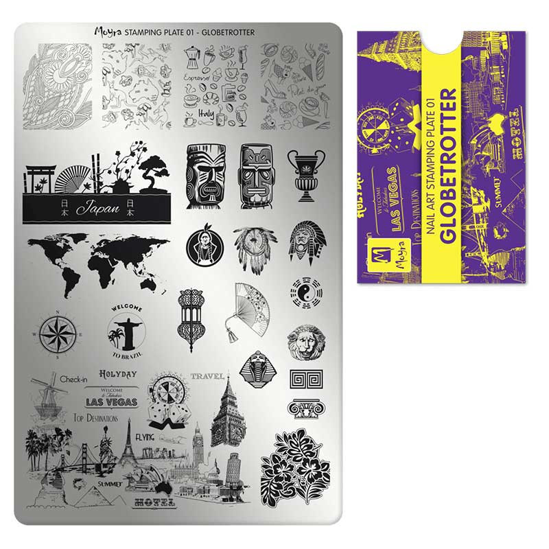 Stamping plate Moyra Globetrotter - 01