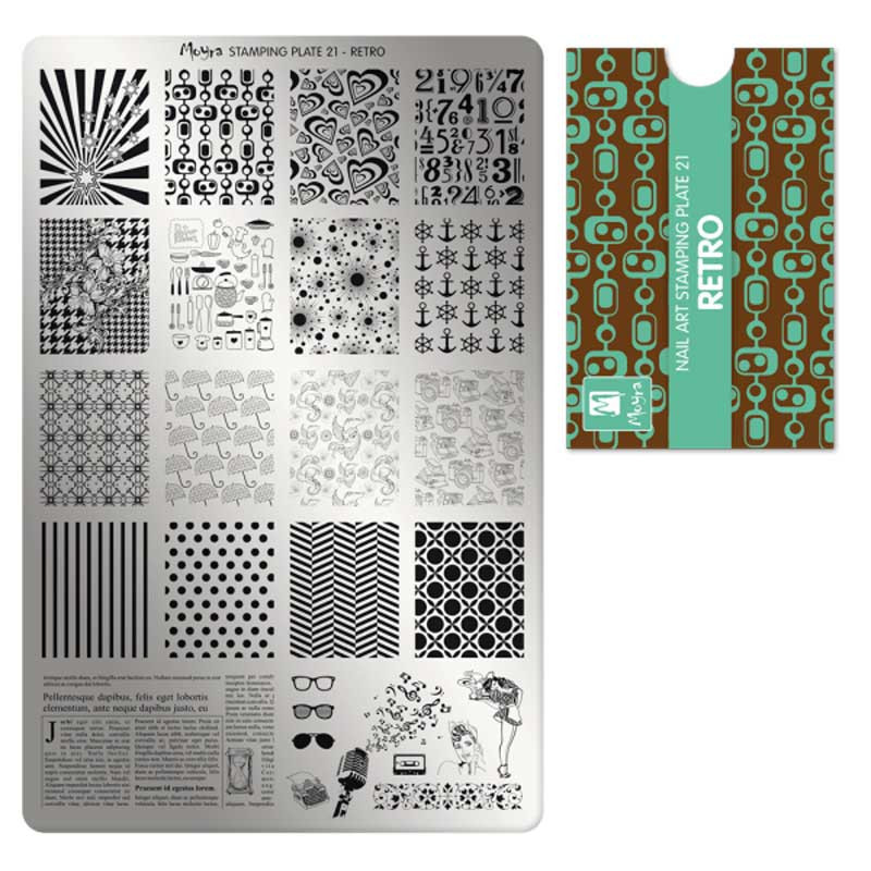 Stamping plate Moyra - Retro - 21