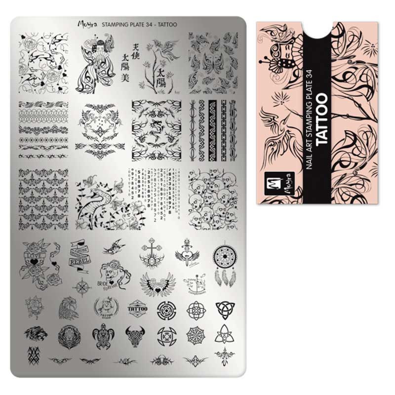 Stamping plate Moyra - Tattoo - 34