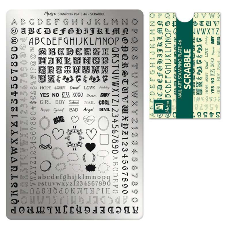 Stamping plate Moyra - Scrabble - 46