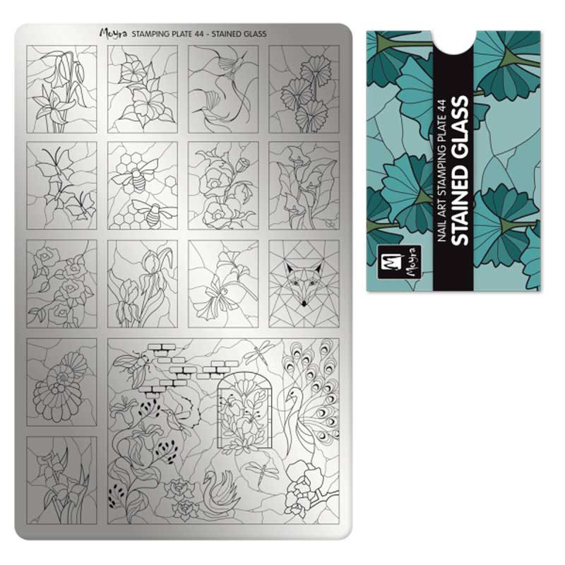 Stamping plate Moyra - Stained glass - 44