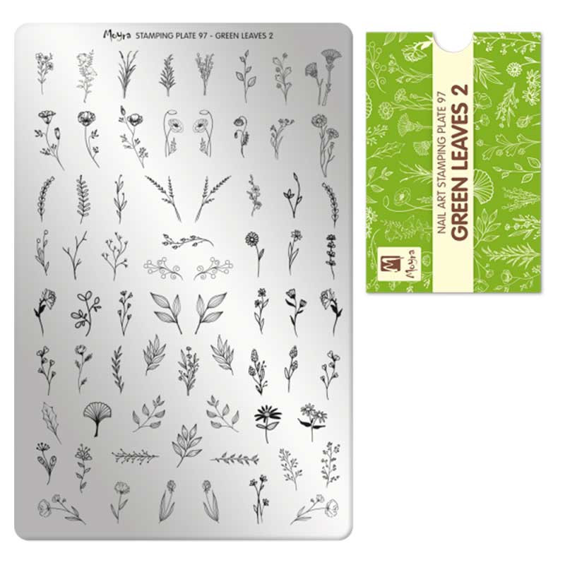 Stamping plate Moyra - Green leaves 2 - 97