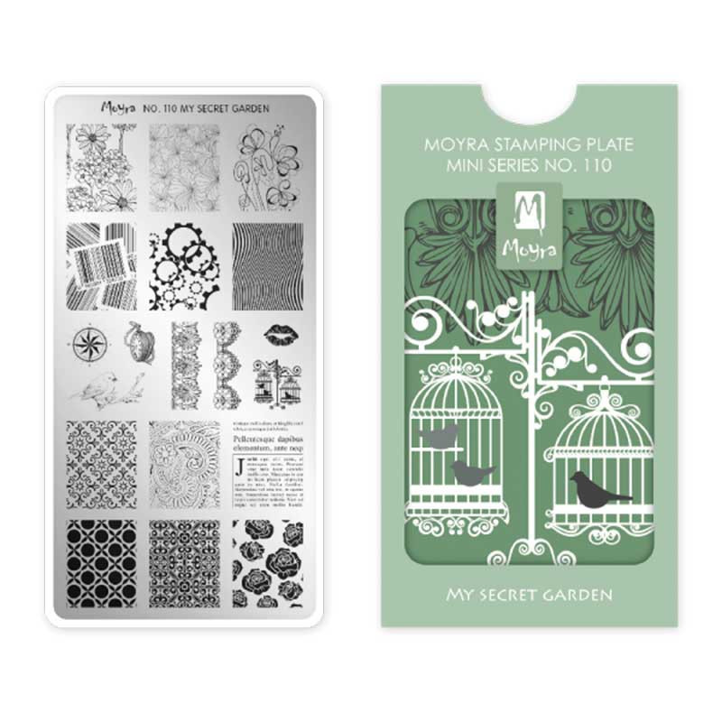 Stamping plate Moyra mini - My secret garden - 110