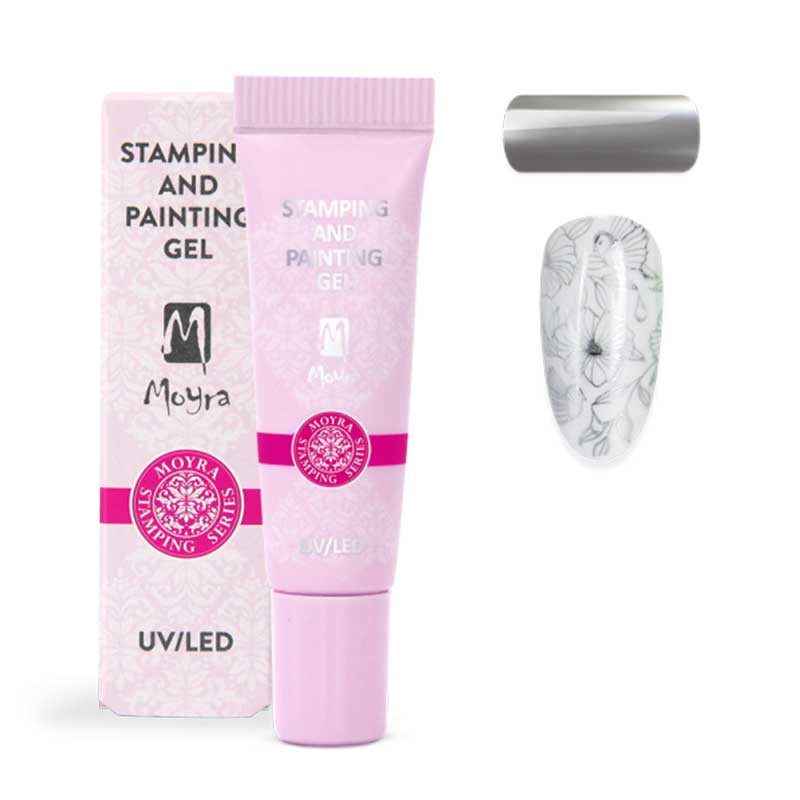 Moyra Stamping Gel Color, Silver Chrome 08 - 7 ml