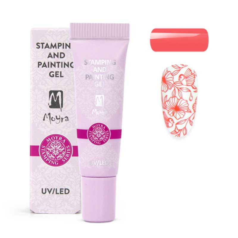 Gel-painting for stamping Moyra, Vivid Coral 16 - 7 ml