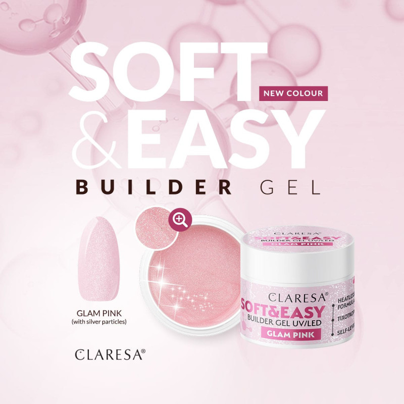 Builder gel Claresa SOFT&EASY, Glam Pink