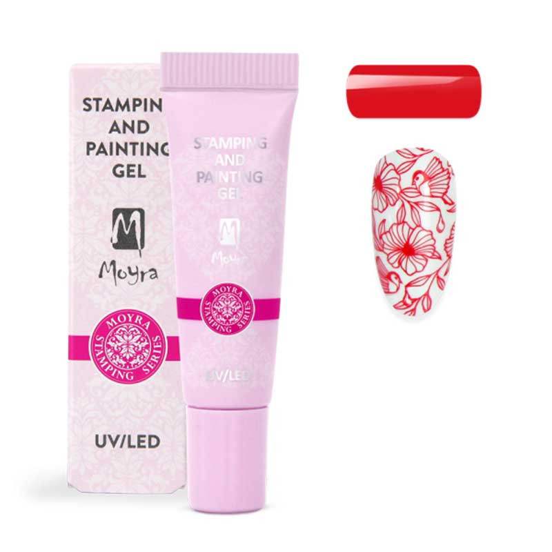 Moyra Stamping Gel Colour, punainen 04 - 7 ml