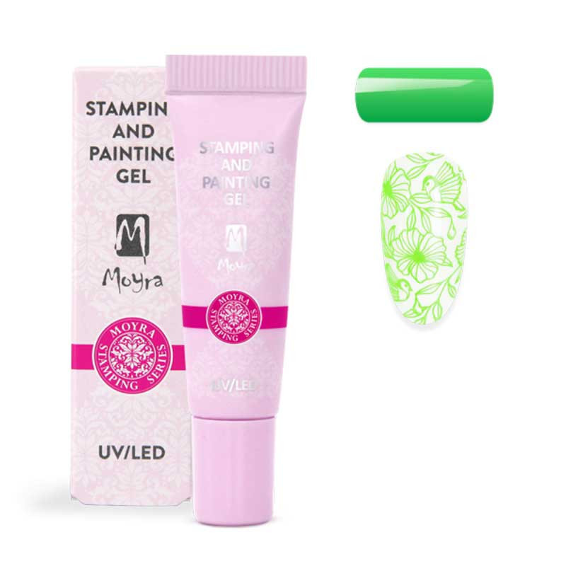 Moyra Stamping Gel Colour, kirkkaan vihreä 09 - 7 ml