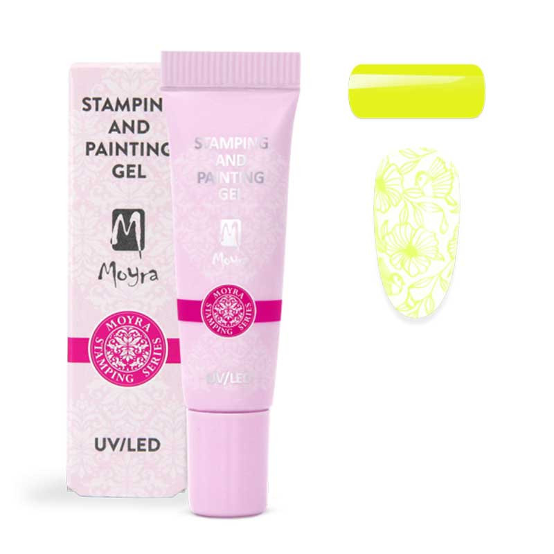 Moyra Stamping Gel Colour, kirkkaan keltainen 10 - 7 ml