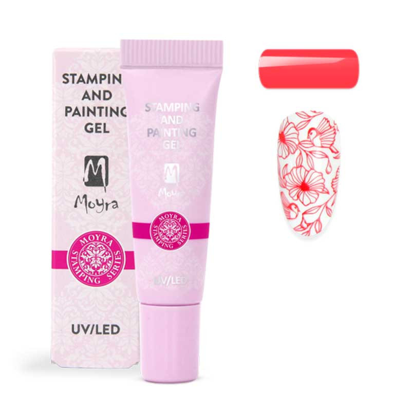 Moyra Stamping Gel Colour, kirkkaanpunainen 12 - 7 ml