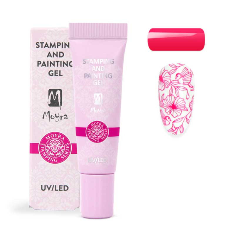 Moyra Stamping Gel Colour, kirkkaan vaaleanpunainen 13 - 7 ml