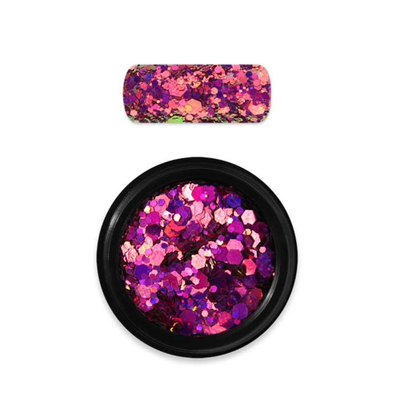 Moyra holo glitter mix nr. 13 Chameleon roosa