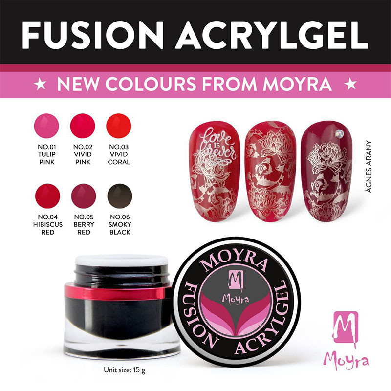 Acrygel Moyra Fusion Colour nro 04 Hibiskuksenpunainen - 15 g