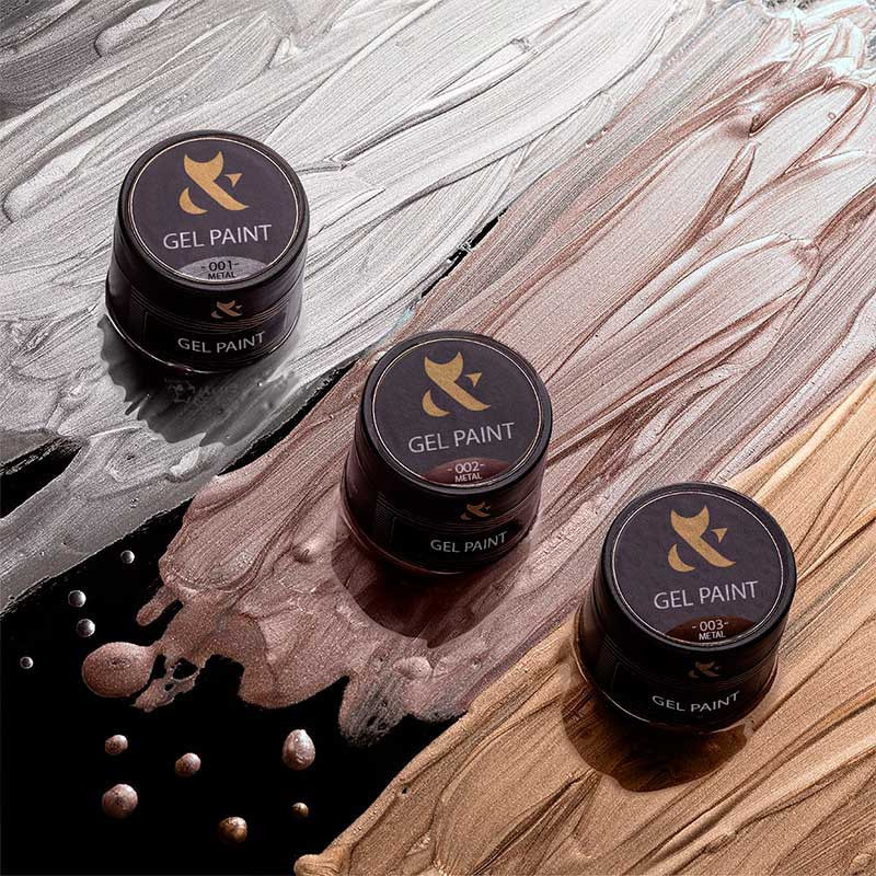 Гель-краска F.O.X Gel Paint Metal, Золото 003, 5 ml