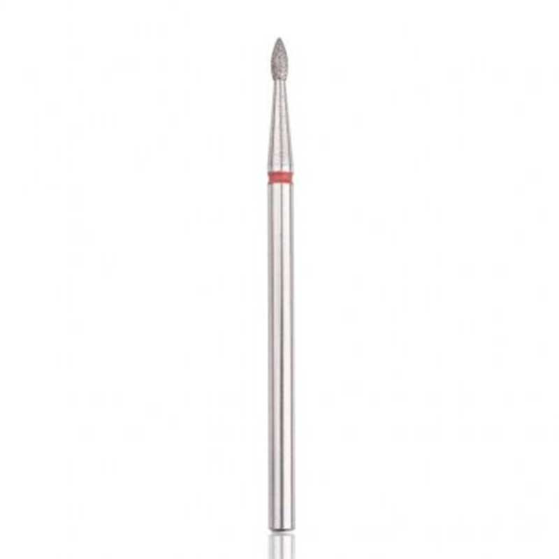 Diamond nail drill bit, “drop” , red, diameter 1,6 mm/ working part 4 mm HEAD