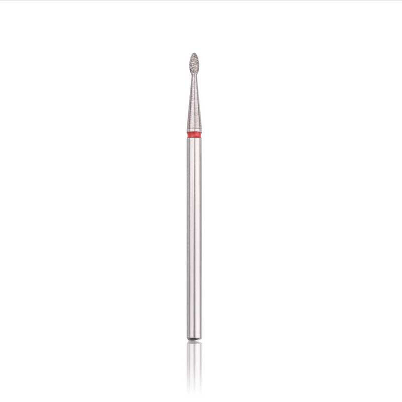 Diamond nail drill bit HEAD, rounded “bud” , red, head diameter 1,6 mm/ working part 3,4 mm