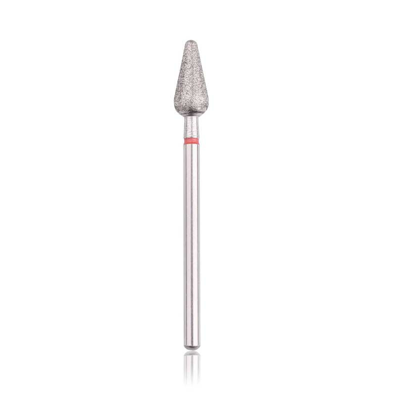 Diamond nail drill bit HEAD, “frustum”, red,diameter 5,0 mm/ working part 12,0 mm