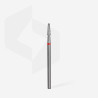 Carbide nail drill bit Staleks, “frustum”, red, head diameter 2.3 mm/ working part 8 mm