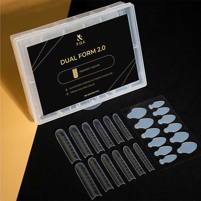 Top forms for building nails - F.O.X Dual Form 2.0 Square shape - 120 pcs
