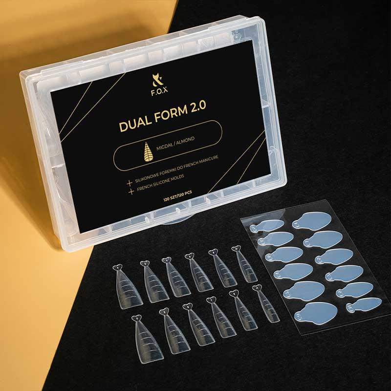 Top forms for building nails - F.O.X Dual Form 2.0 Almond - 120 pcs