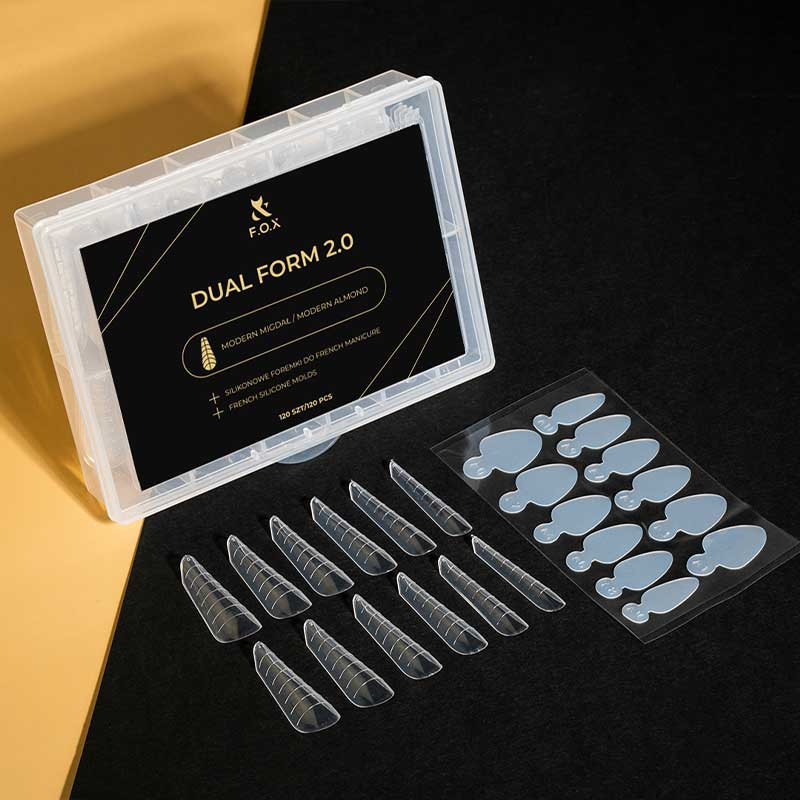 Top forms for building nails - F.O.X Dual Form 2.0 Modern Almond - 120 pcs