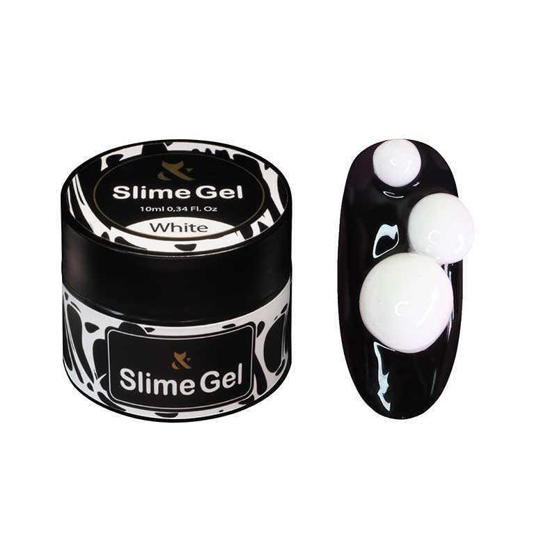 Gel chewing gum for nail design F.O.X Slime Gel White, 10 ml