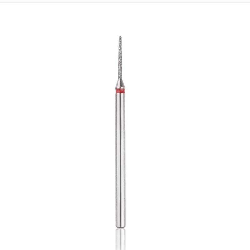 Diamond nail drill bit, “needle” , red, head diameter 1 mm / working part 10 mm