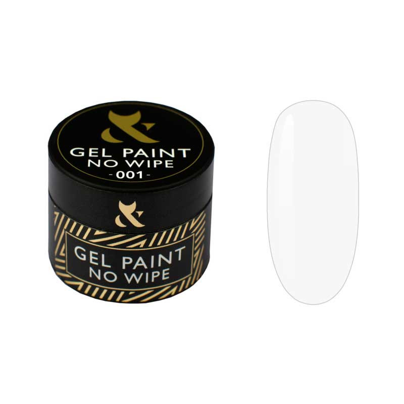 Гель-краска F.O.X Gel paint No Wipe, Белая 001, 5 ml
