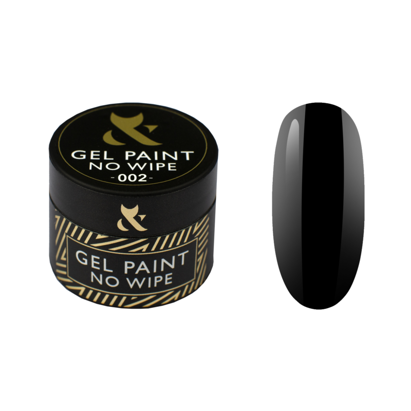 Värviline geel F.O.X Gel paint No Wipe, Must 002, 5 ml