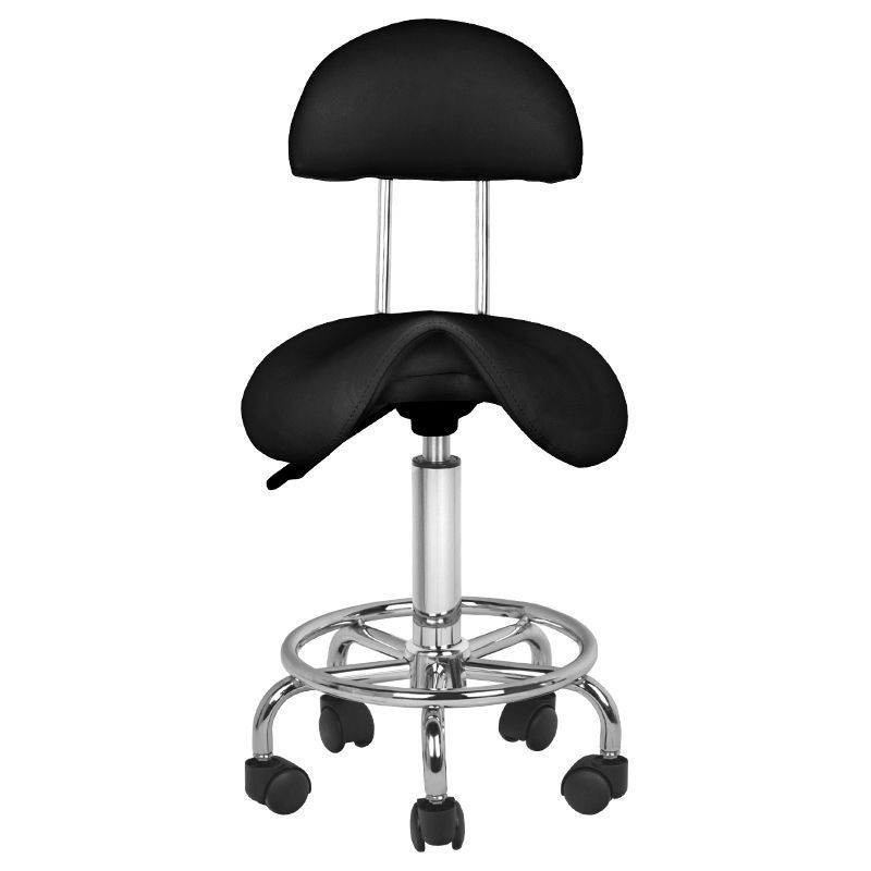 Chair with backrest, black - 6001