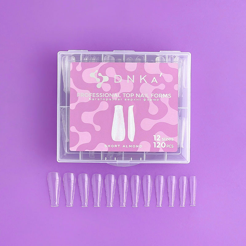 Pealmised tipid-vormid - DNKa Top Nail Forms Short Almond - 120 tk