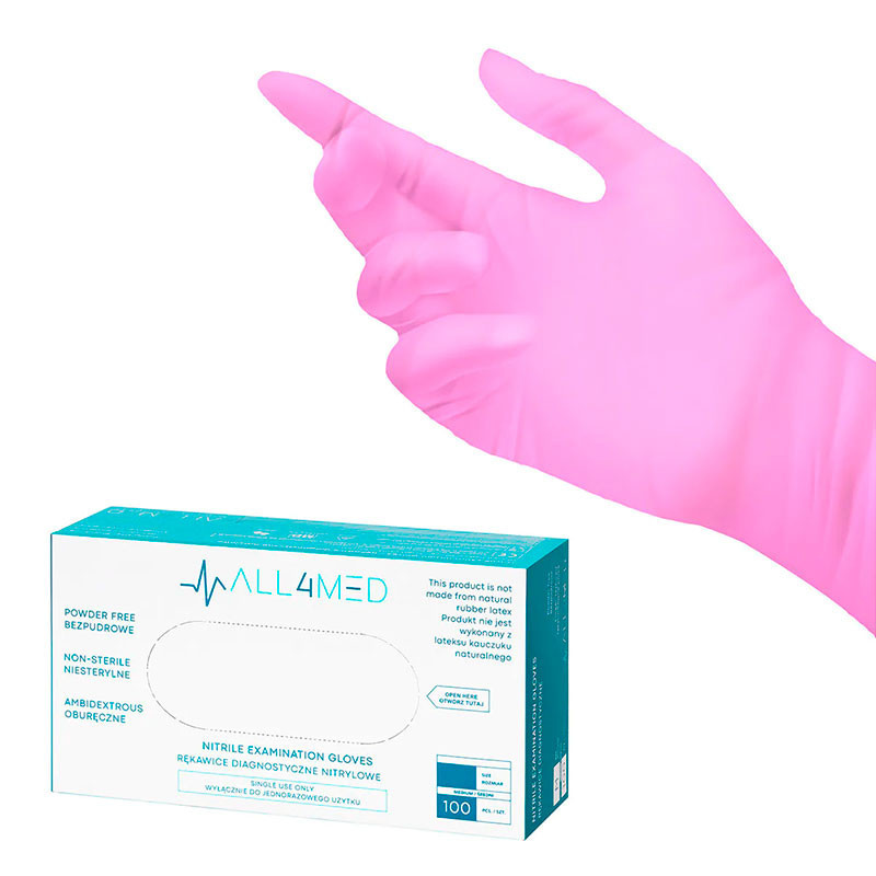Nitrile gloves All4med pink XS - 100 tk