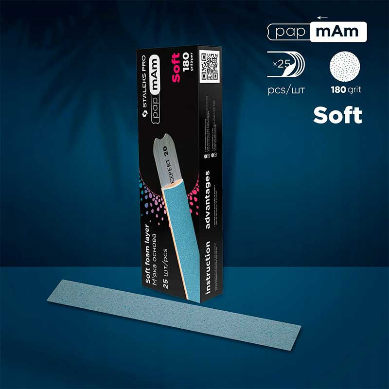 Kynsiviila - PaPmAm (soft base) Staleks Pro - Exclusive 20, 180 grit (25 kpl)