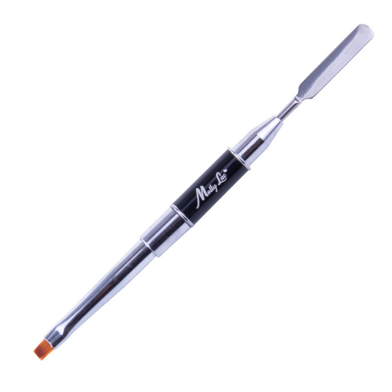 Кисть с пушером 2in1 для геля и акригеля MollyLac - 8  мм