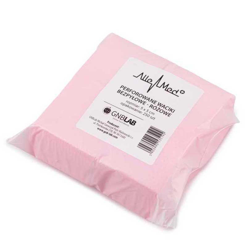 Napkins for nails pink, AlleMed 5x5 cm - 250 pcs