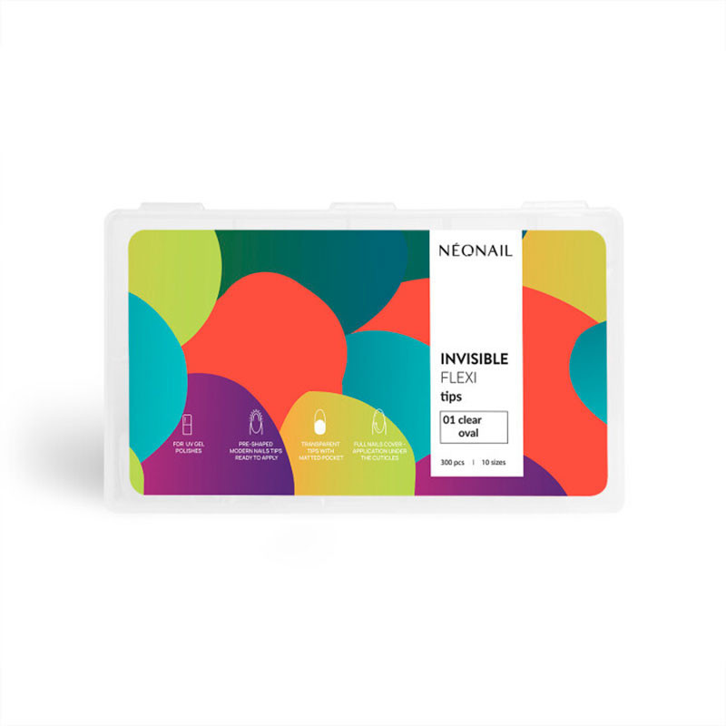 Гелевые типсы NeoNail 01 Oval, прозрачные - 300 шт