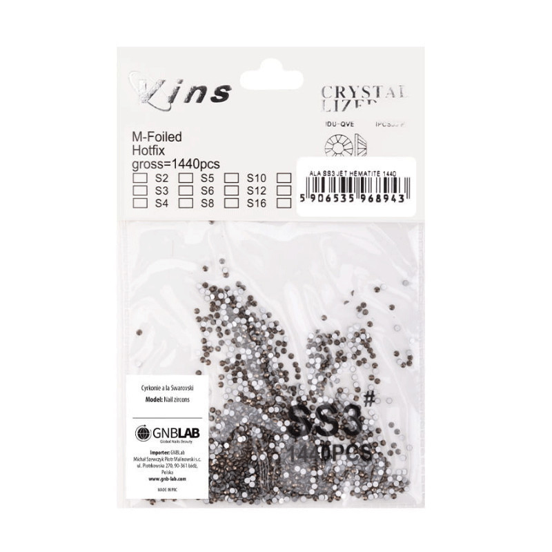 Crystals Jet Hematite, ss3, 1440 pcs
