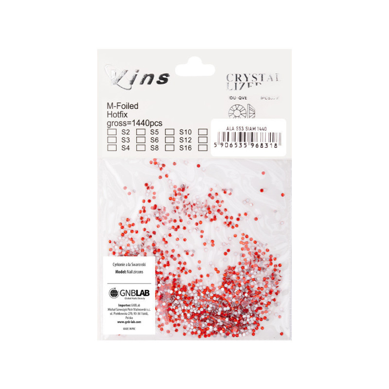 Rhinestones Siam, ss3, 1440 pcs.