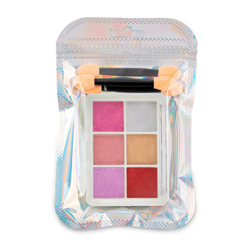 Nail powder, mirror effect, palette 6 colors, No. 4