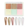 Nail powder, mirror effect, palette 6 colors, No. 5