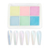 Nail powder, mirror effect, palette 6 colors, No. 8