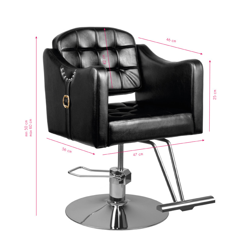 Hair system hairdressing chair 0-90 black