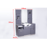 Gabbiano hairdressing console with a wash basin b085 gray