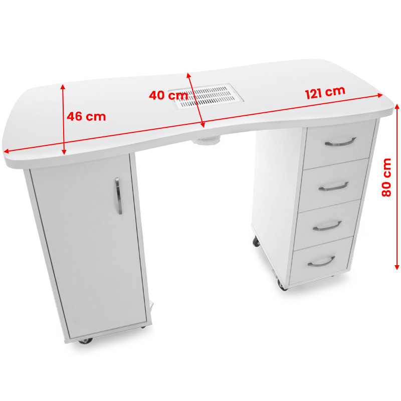 Desk 2027 white two cabinets with an absorber