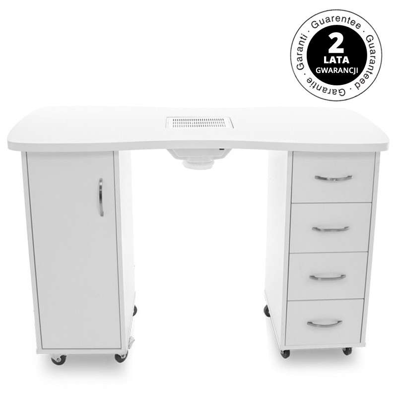 Desk 2027 white two cabinets with an absorber